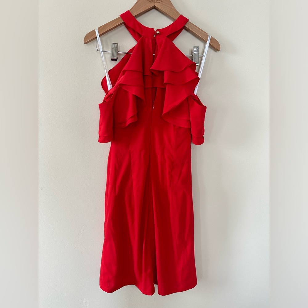 Red Ruffled Halter Dress - Picture 2 of 2